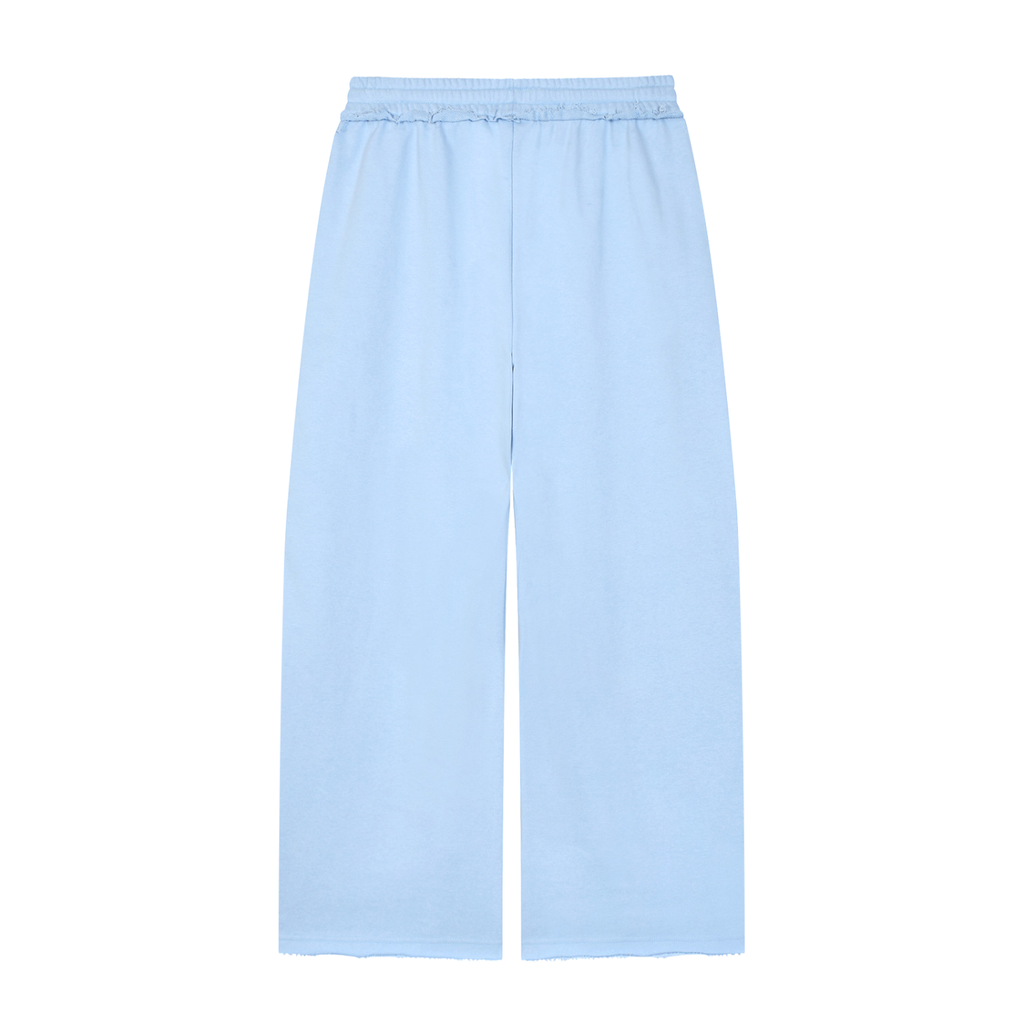 Customizable Initial Wide Raw Edge Sweatpants