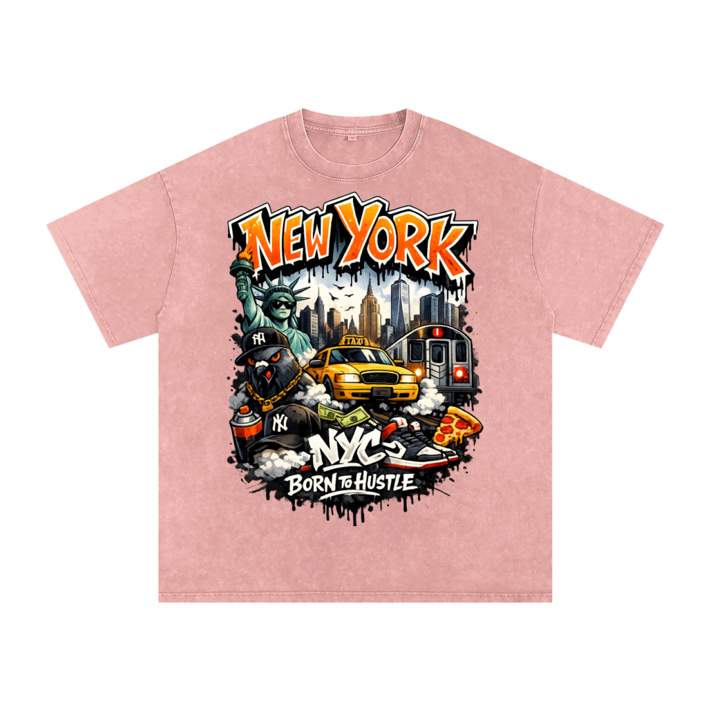 Snow Washed Oversized Cotton T-Shirt