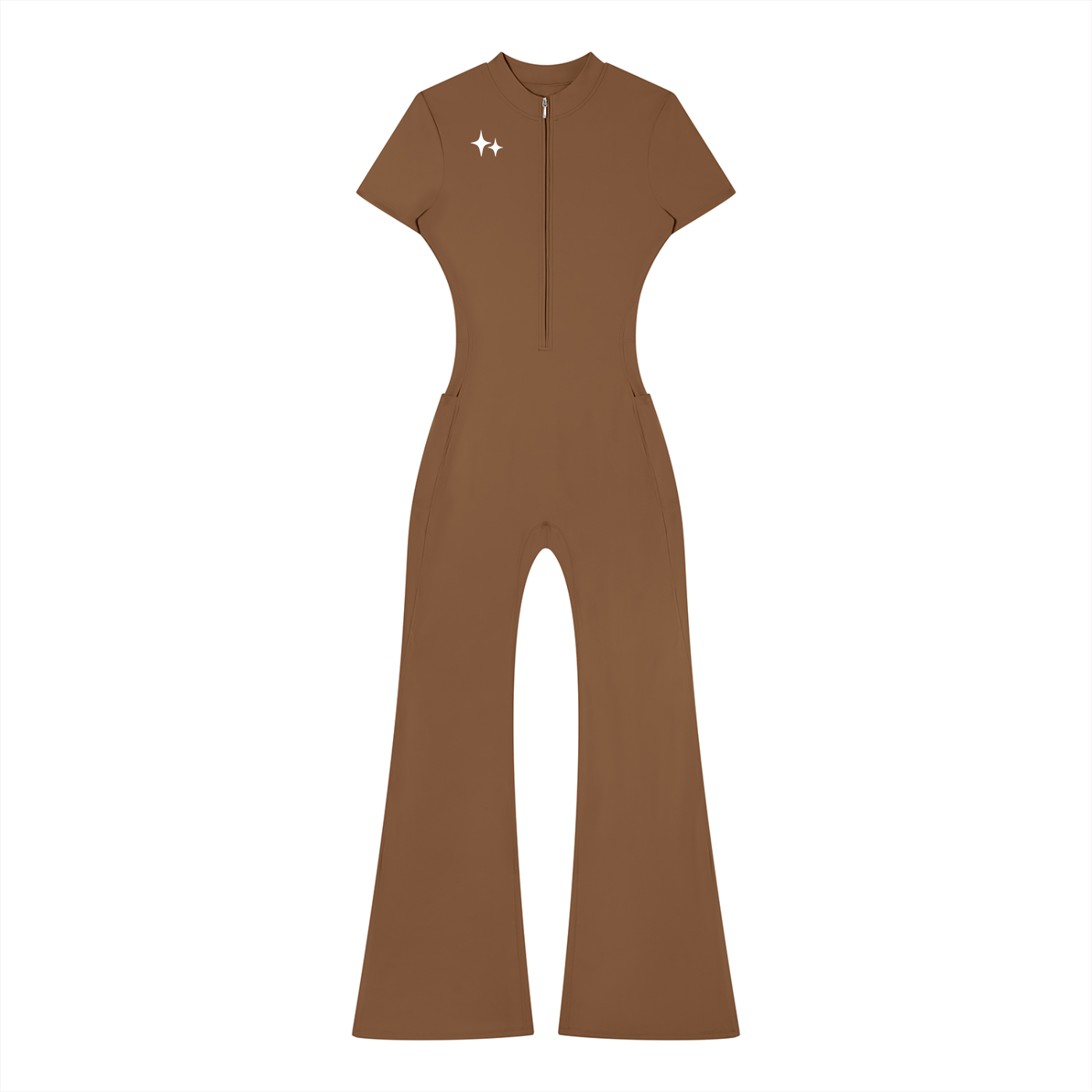 RM Tight Flared Leg Quarter-Zip Jumpsuit
