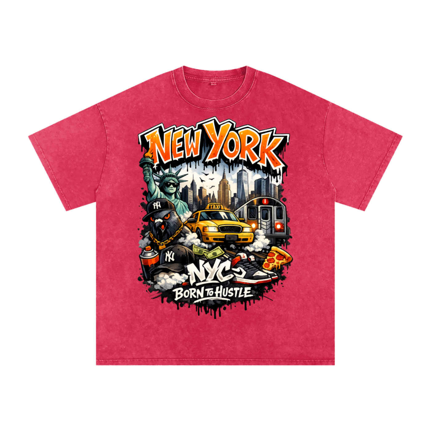 Snow Washed Oversized Cotton T-Shirt