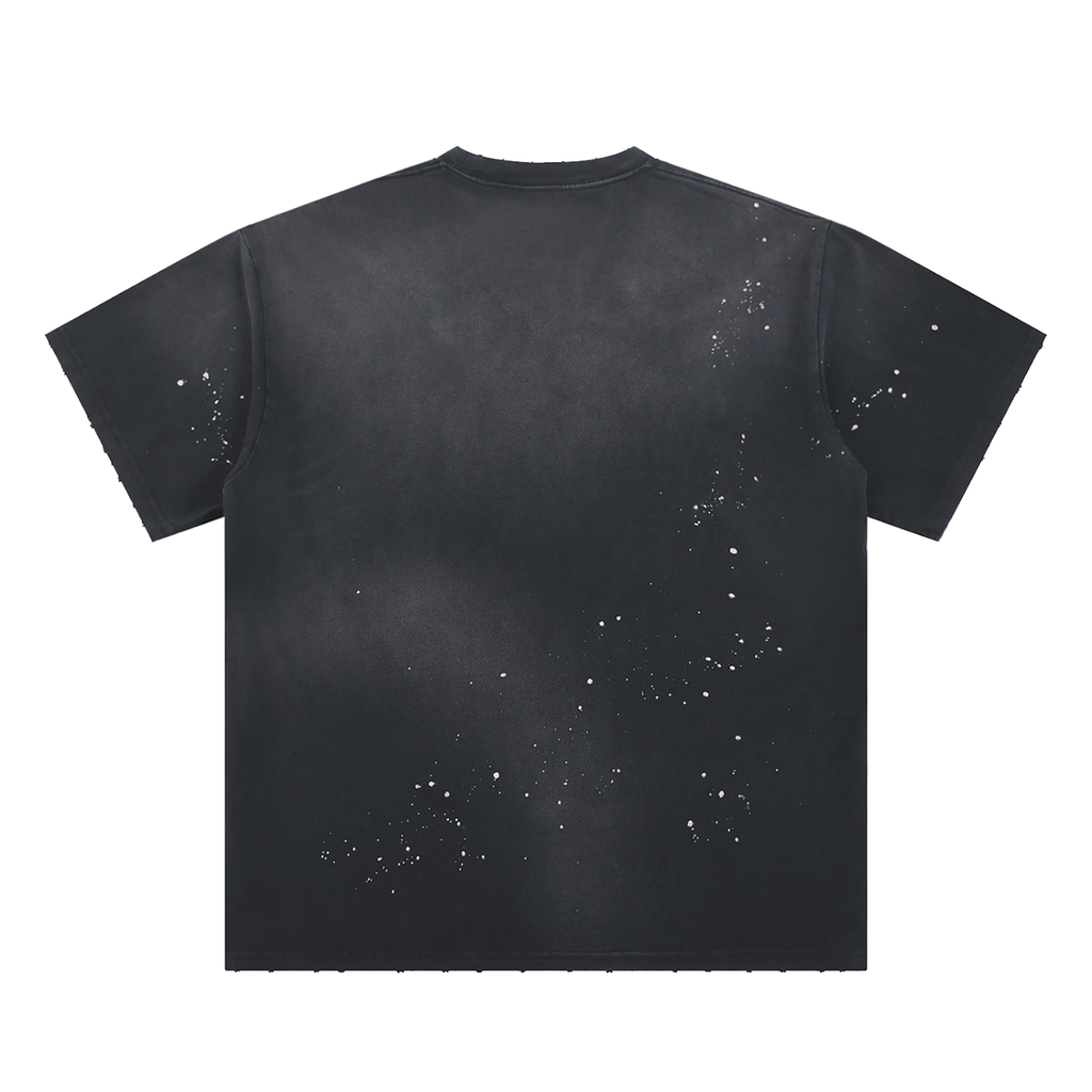 RM Hand-Frayed Sunfade Paint Splatter T-Shirt