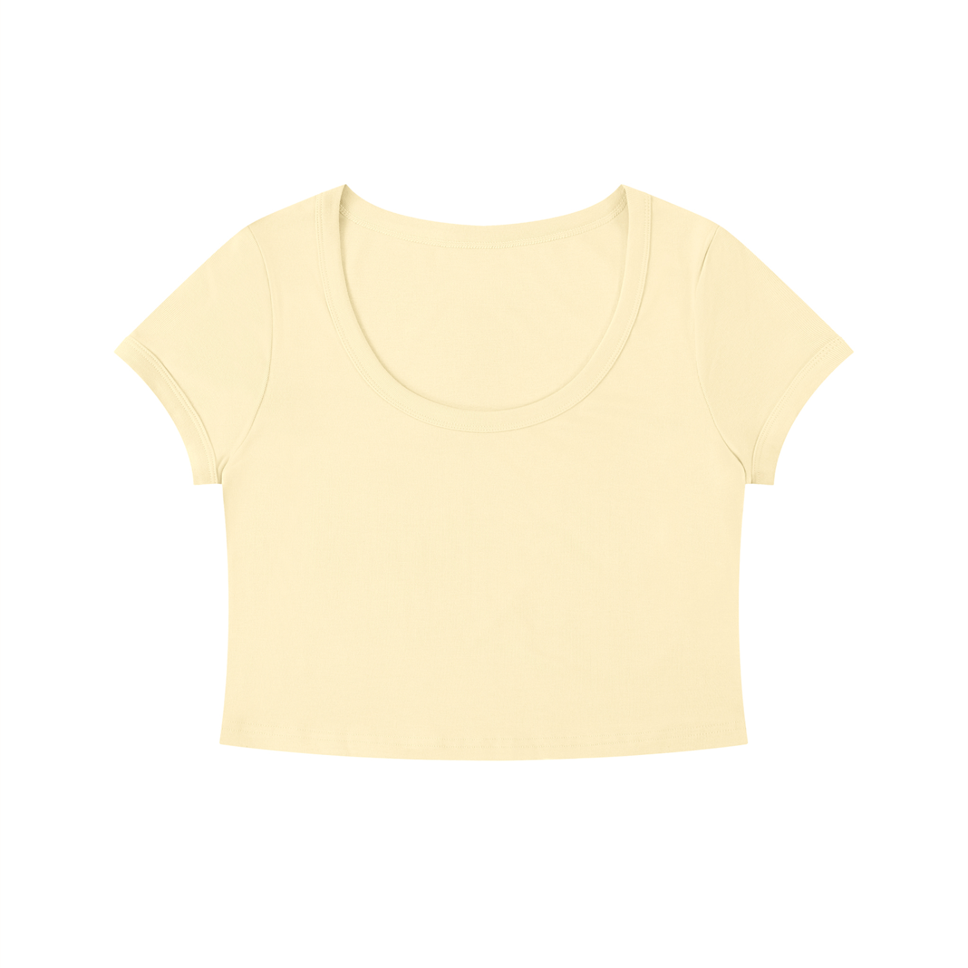 Solid Color Slim Crop T-Shirt