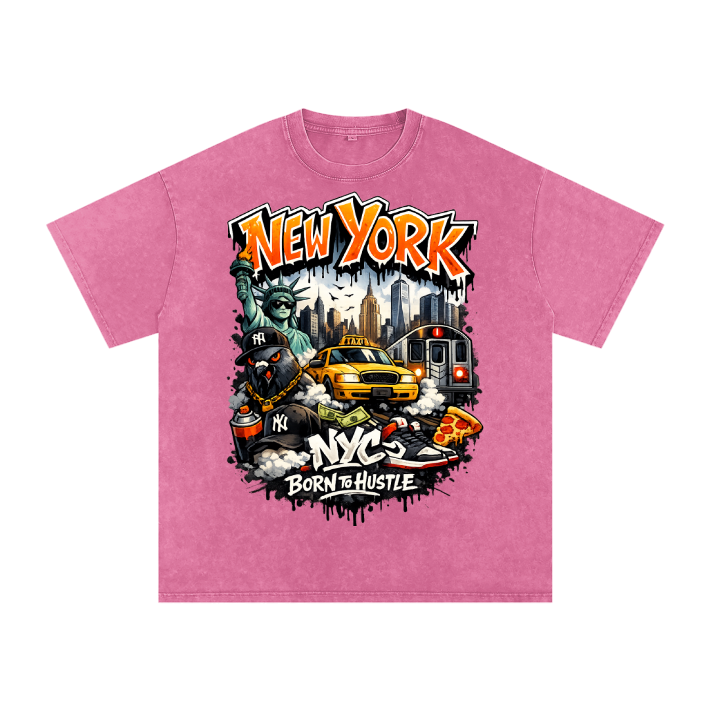 Snow Washed Oversized Cotton T-Shirt