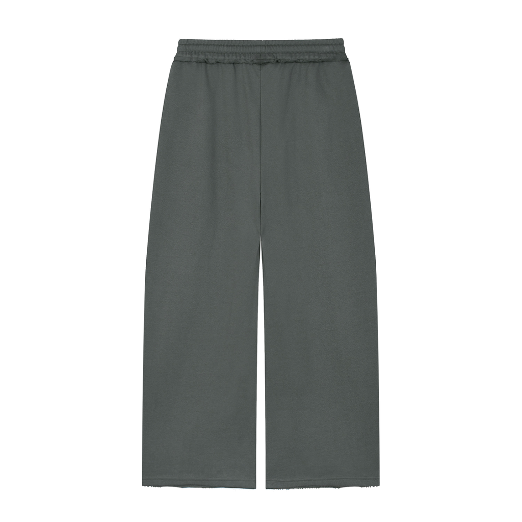 Customizable Initial Wide Raw Edge Sweatpants