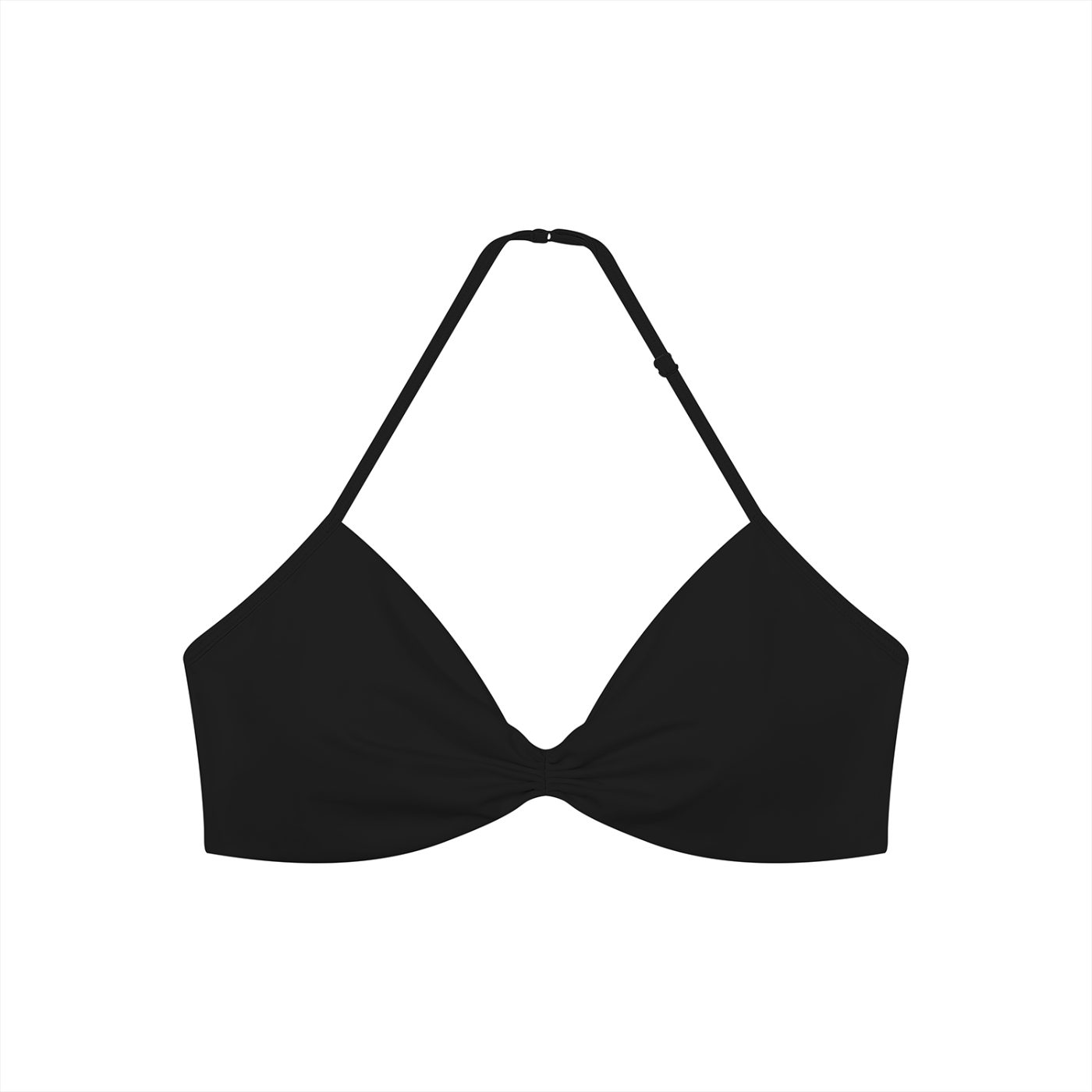 Ruched Halter-Neck Sports Bra