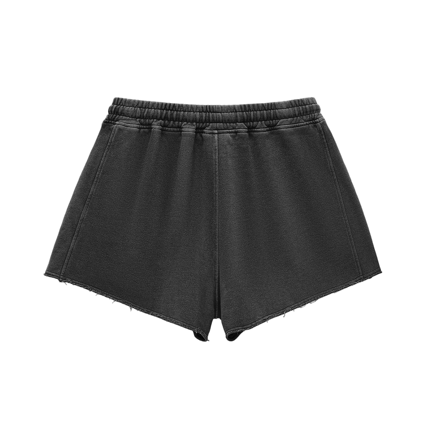RM Snow Washed Raw Edge Drawstring Shorts
