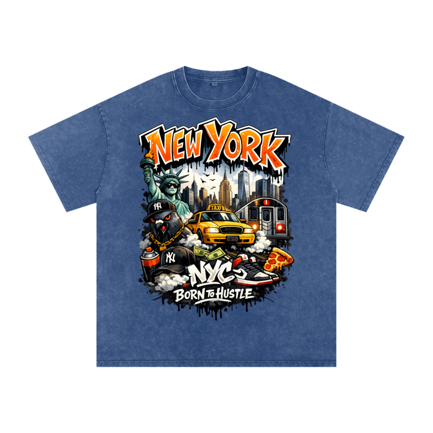 Snow Washed Oversized Cotton T-Shirt