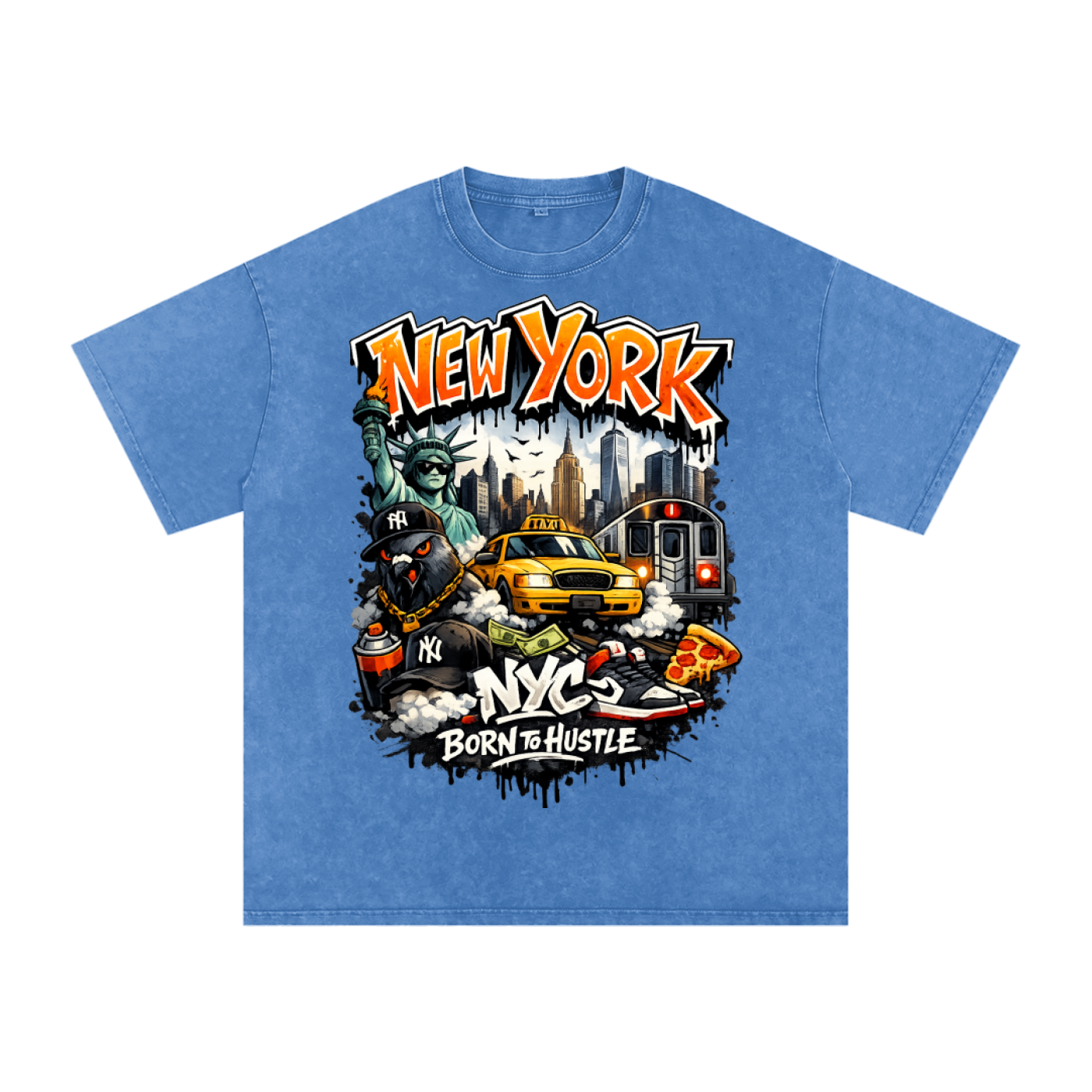 Snow Washed Oversized Cotton T-Shirt