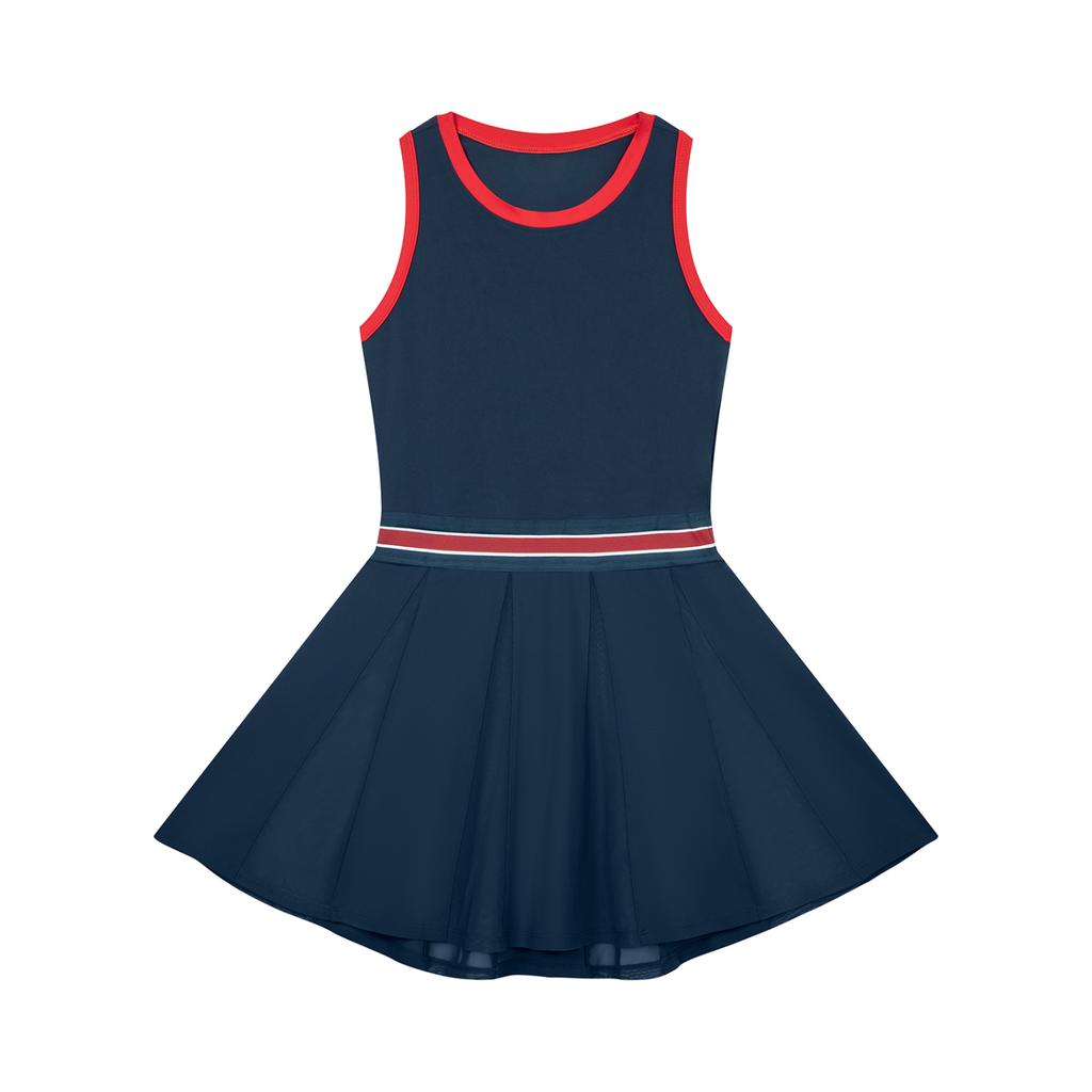 Color Block A-Line Sleeveless Dress