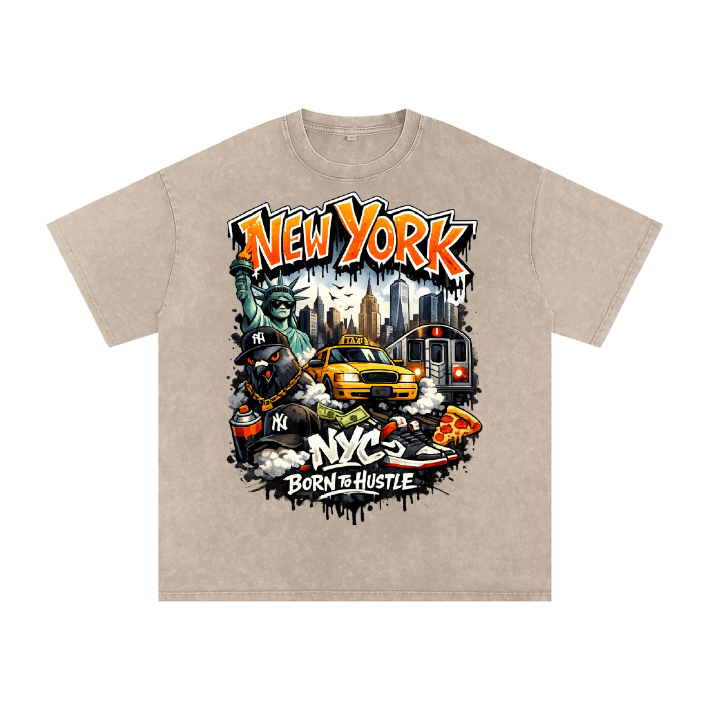 Snow Washed Oversized Cotton T-Shirt