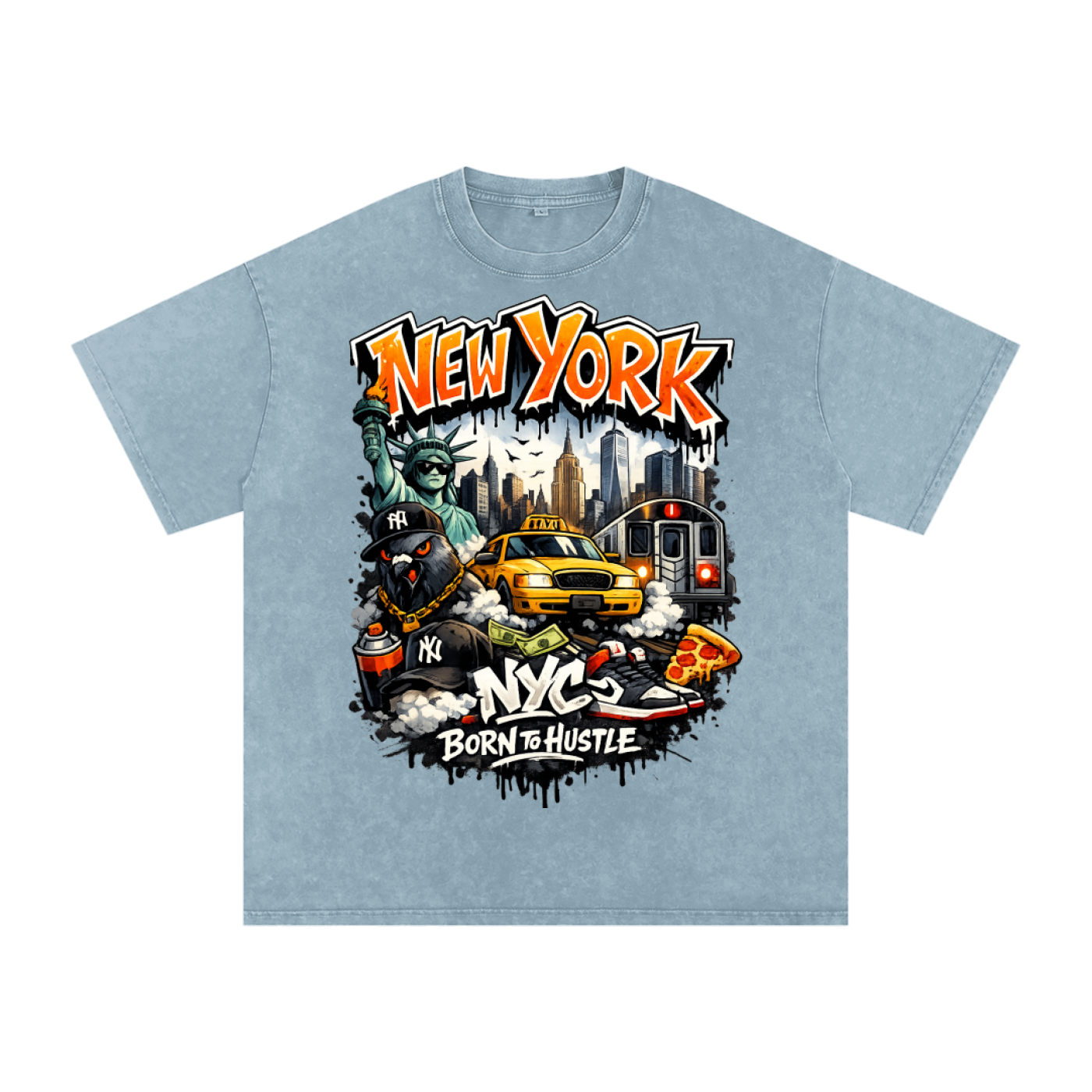 Snow Washed Oversized Cotton T-Shirt