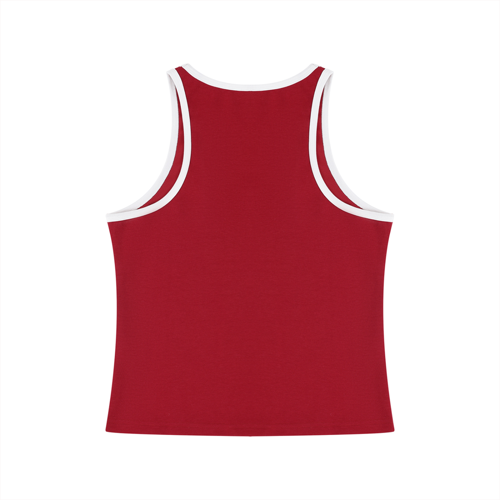 Top corto con bloques de color para mujer