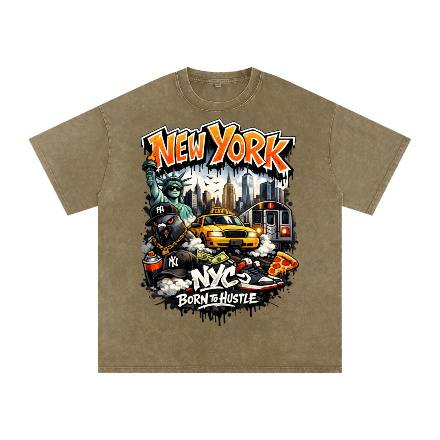 Snow Washed Oversized Cotton T-Shirt