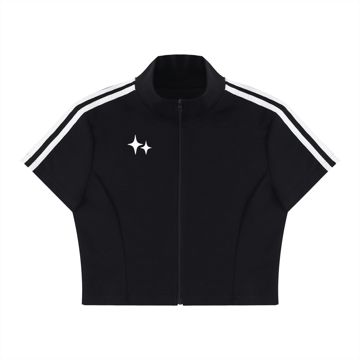 RM Cropped Full Zip Short Sleeve T-Shirt