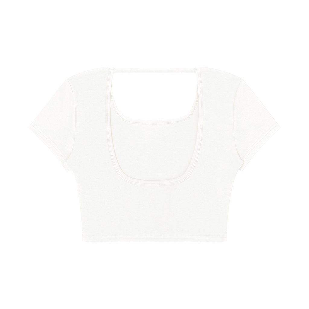 Domi Women's Square Neck Crop T-Shirt
