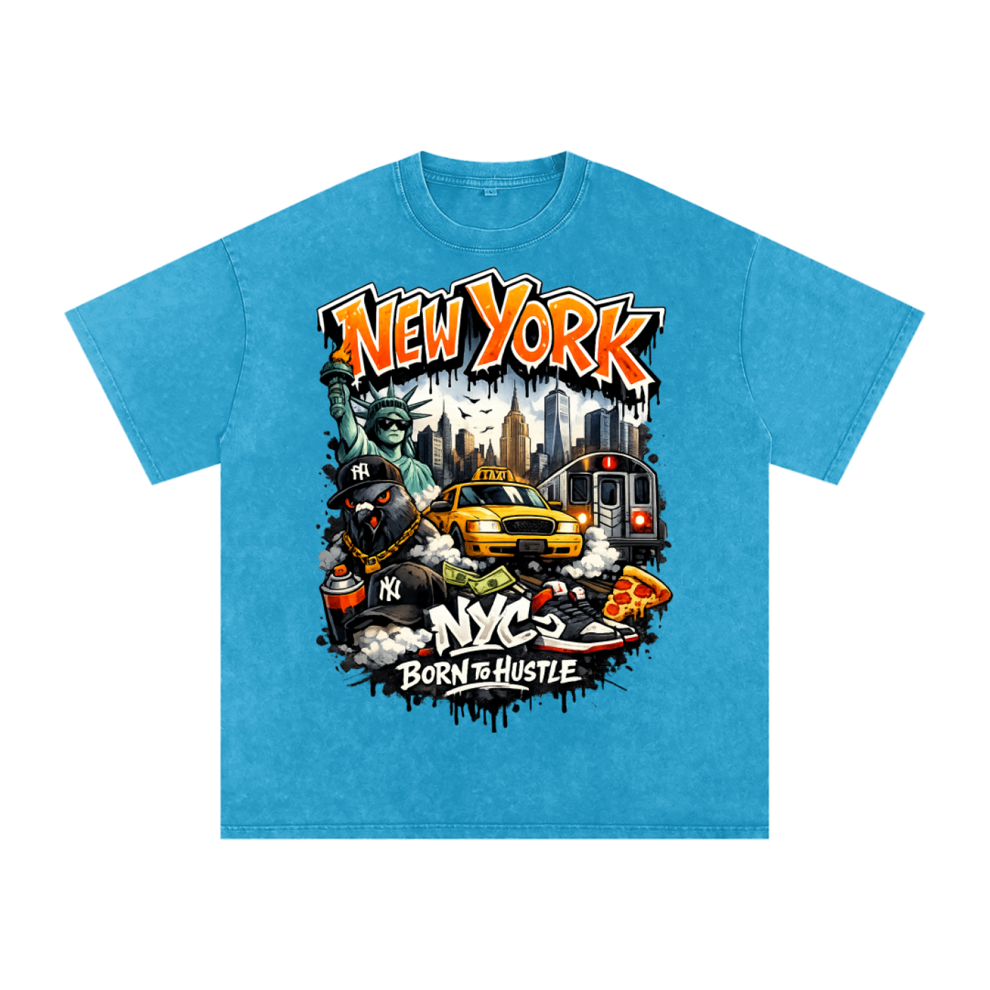 Snow Washed Oversized Cotton T-Shirt