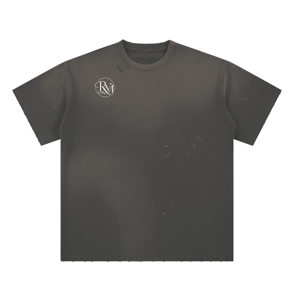 RM Hand-Frayed Sunfade Paint Splatter T-Shirt