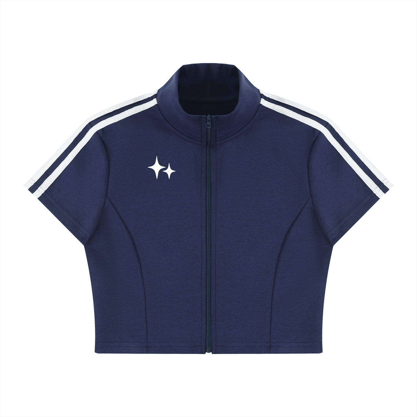 RM Cropped Full Zip Short Sleeve T-Shirt