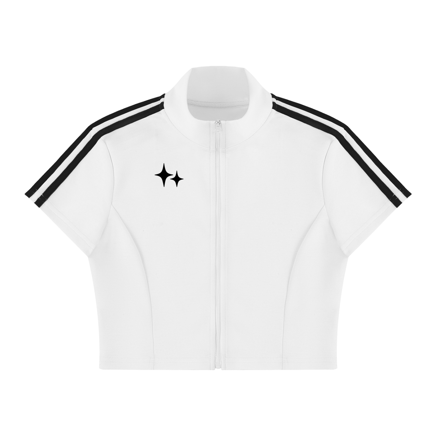 RM Cropped Full Zip Short Sleeve T-Shirt