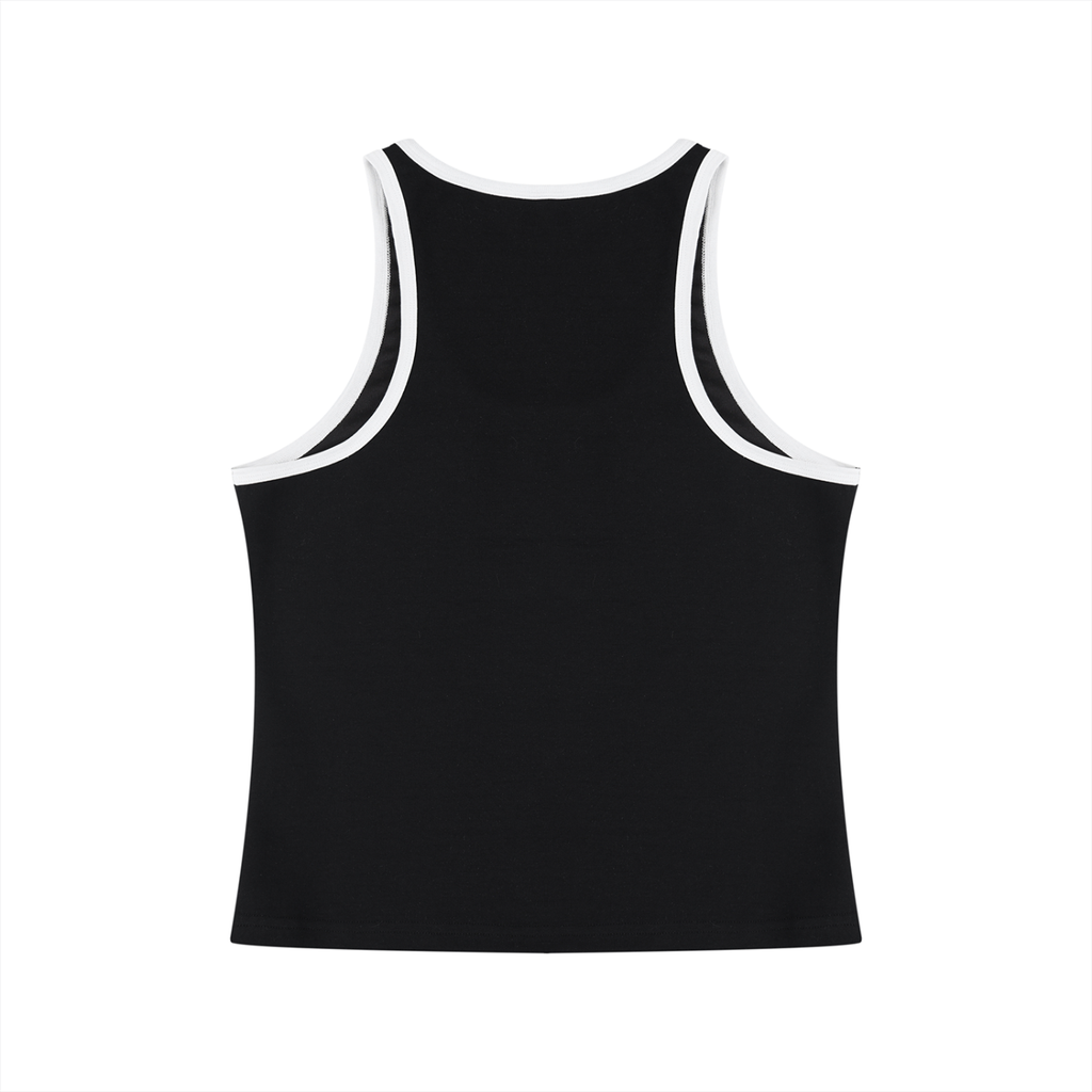 Top corto con bloques de color para mujer