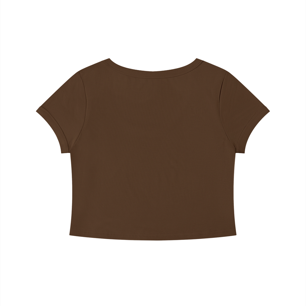 Solid Color Slim Crop T-Shirt