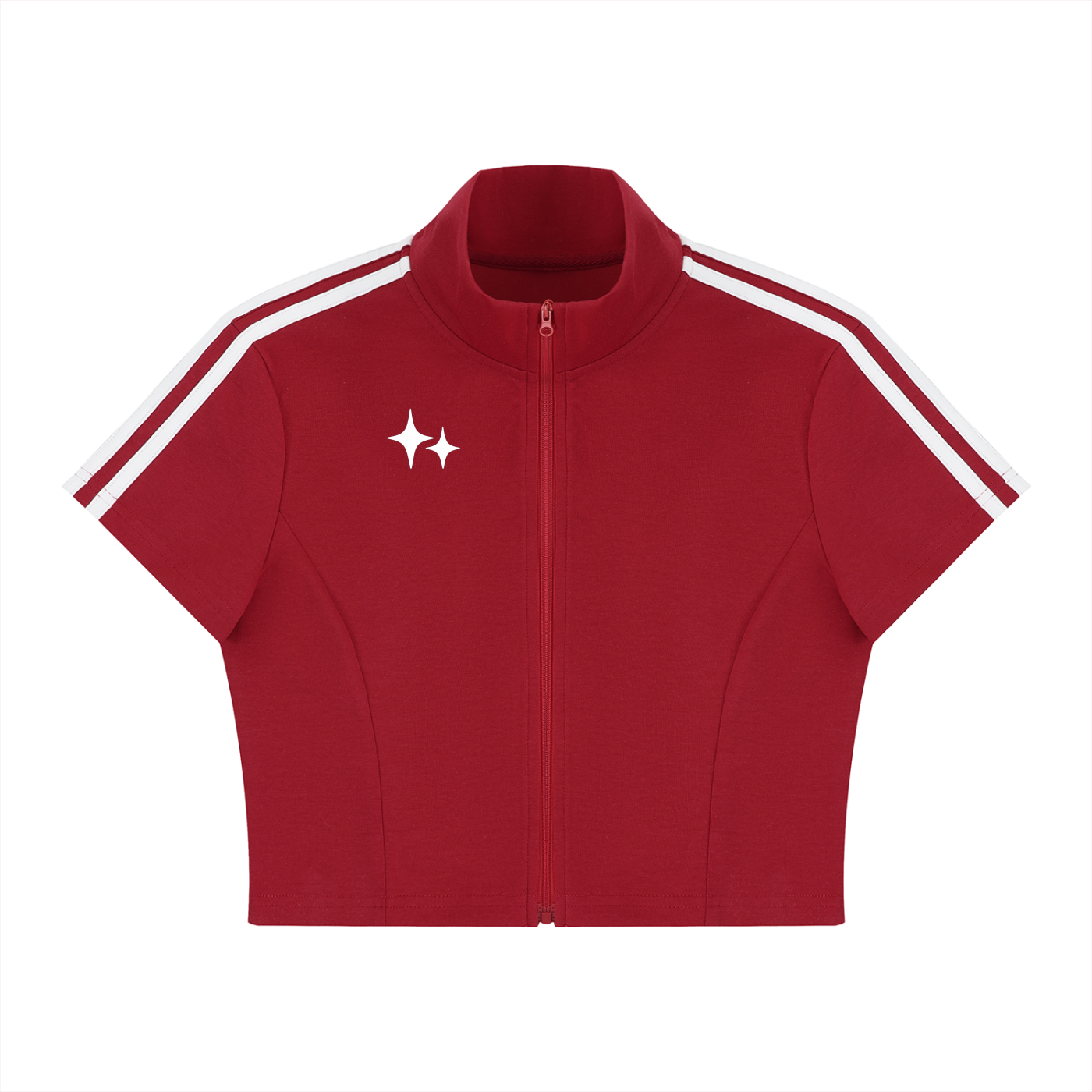 RM Cropped Full Zip Short Sleeve T-Shirt