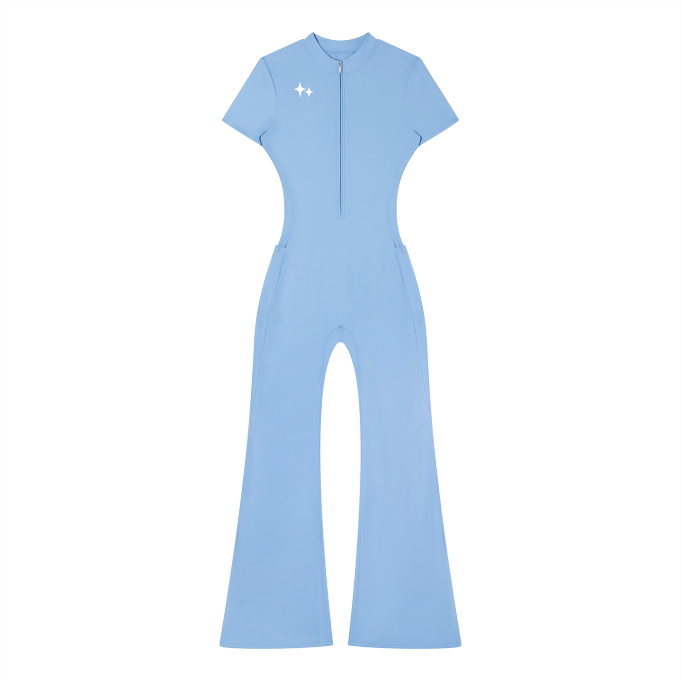 RM Tight Flared Leg Quarter-Zip Jumpsuit