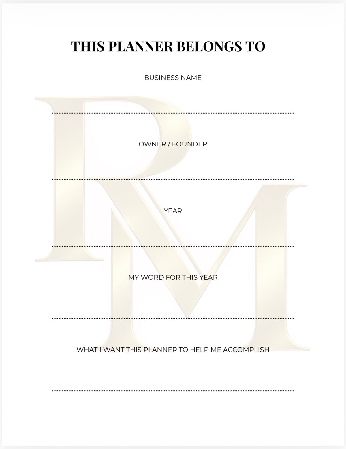 Digital Business Planner
