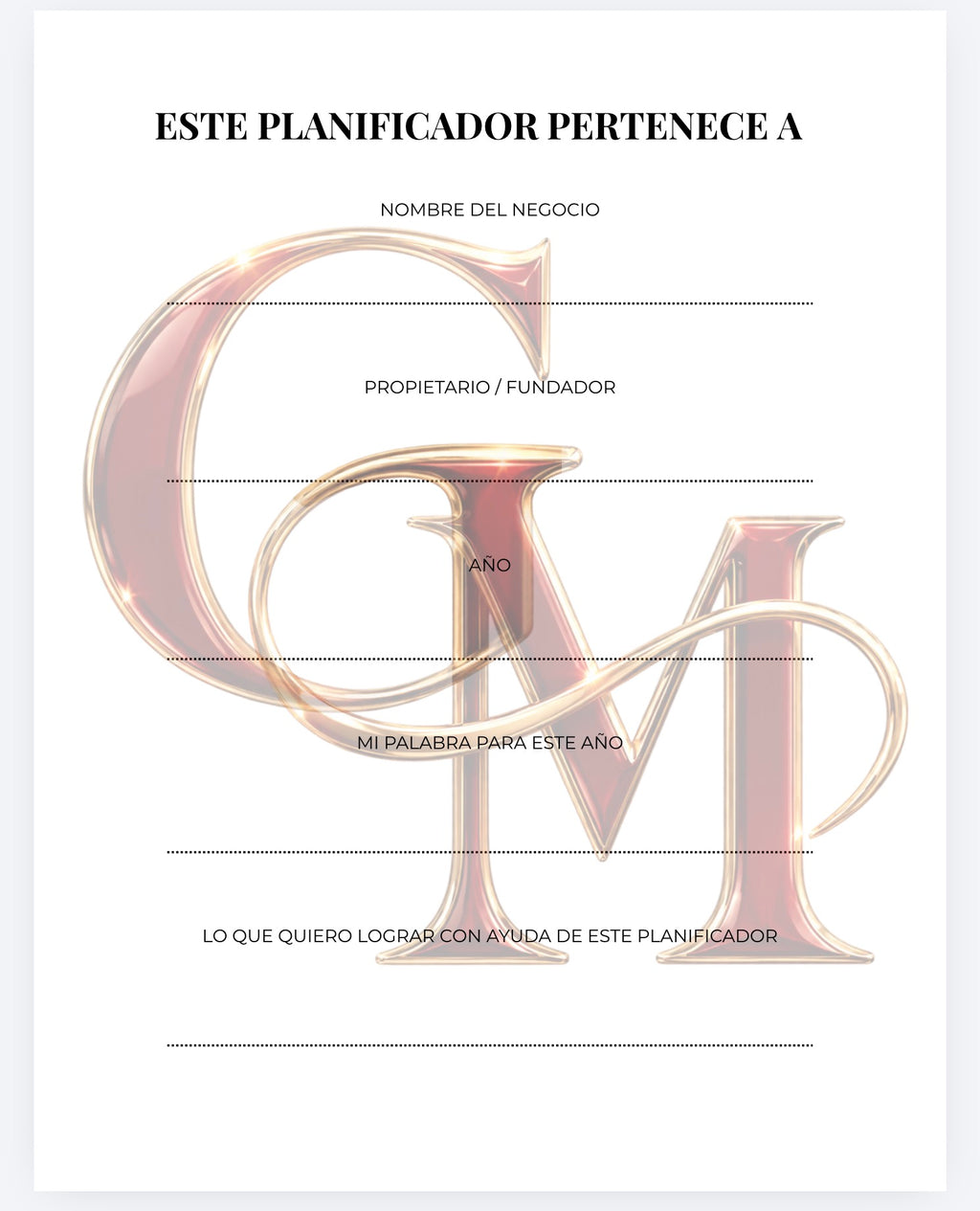 RM Business & Goal Planner Spanish