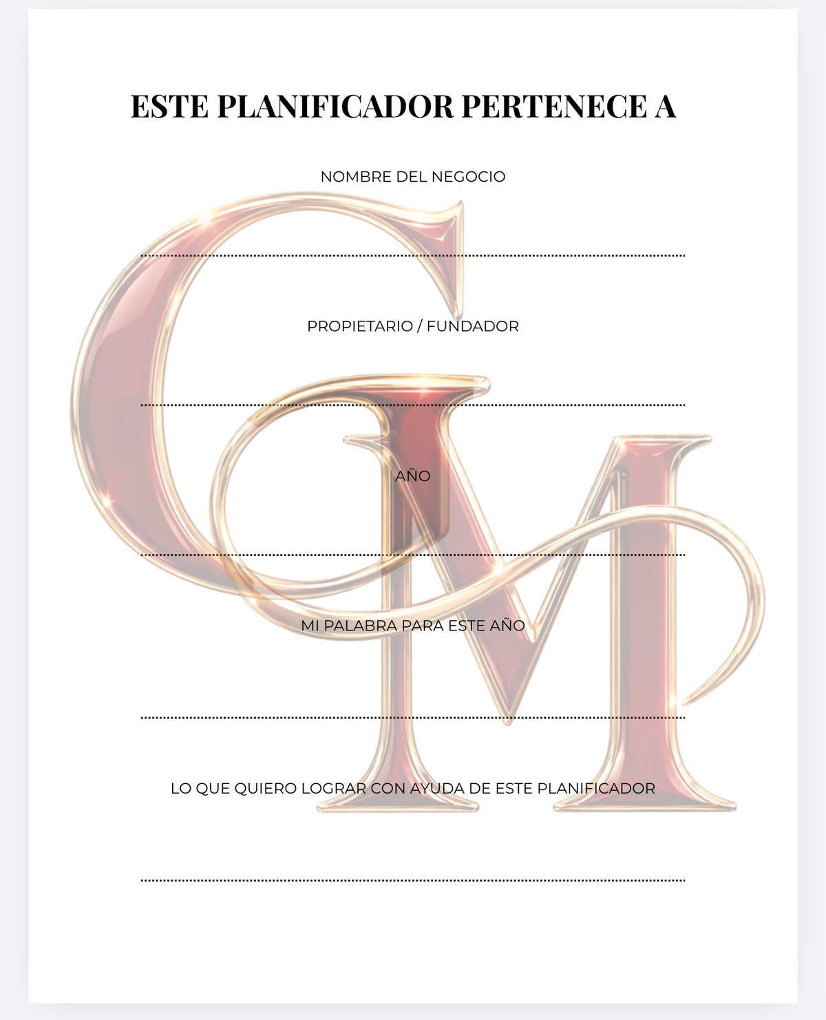 RM Business & Goal Planner Spanish