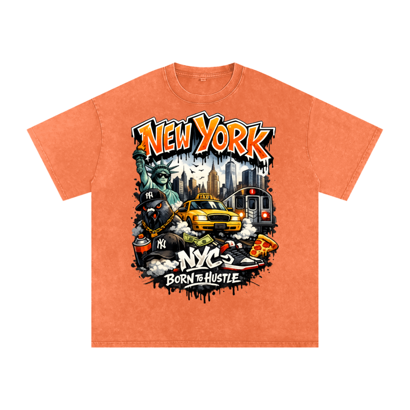 Snow Washed Oversized Cotton T-Shirt