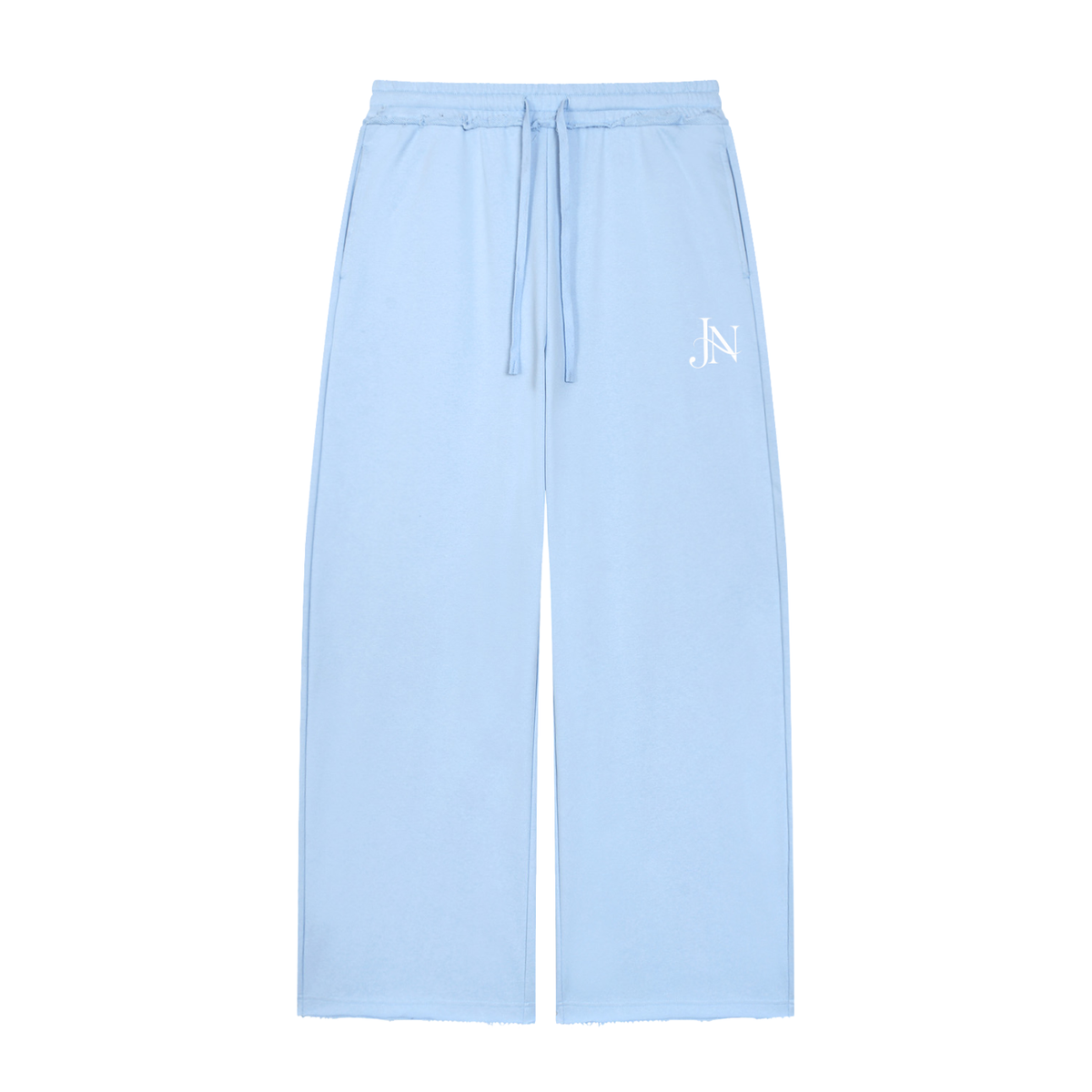 Customizable Initial Wide Raw Edge Sweatpants