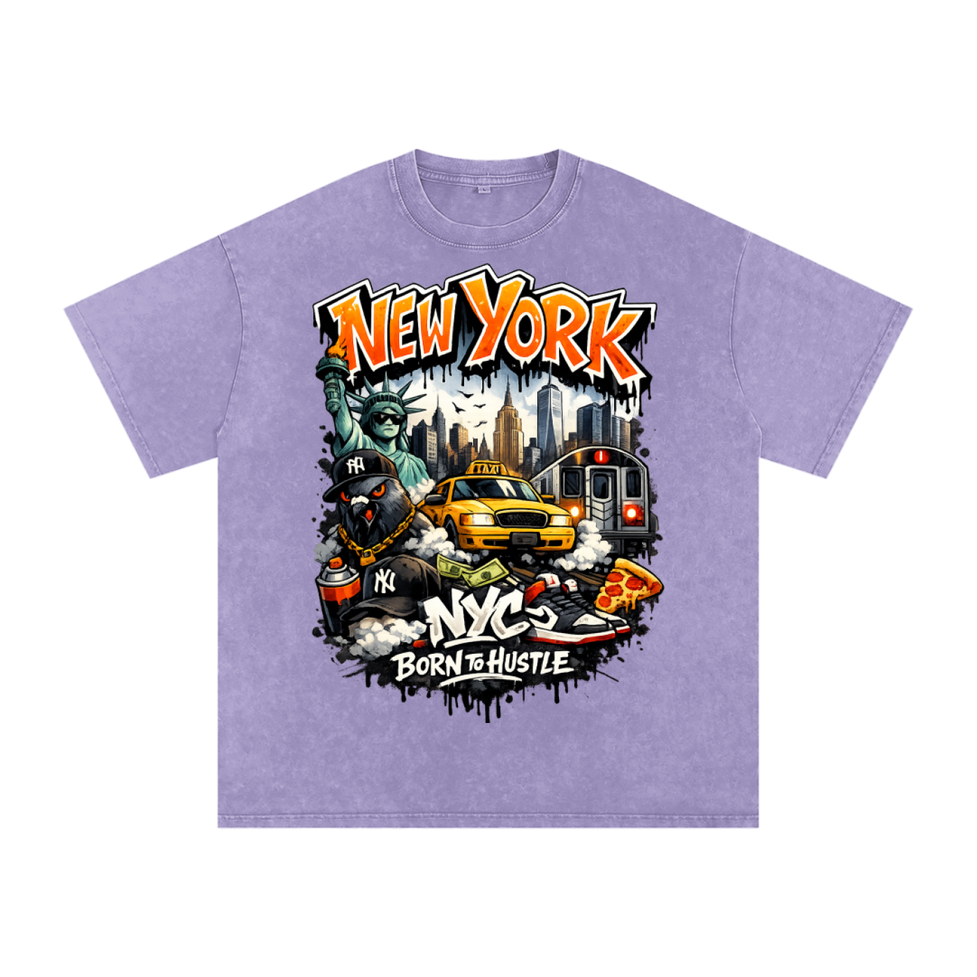Snow Washed Oversized Cotton T-Shirt
