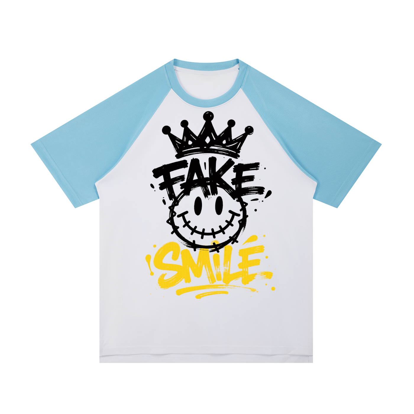 Contrast Raglan Sleeve Mesh T-Shirt