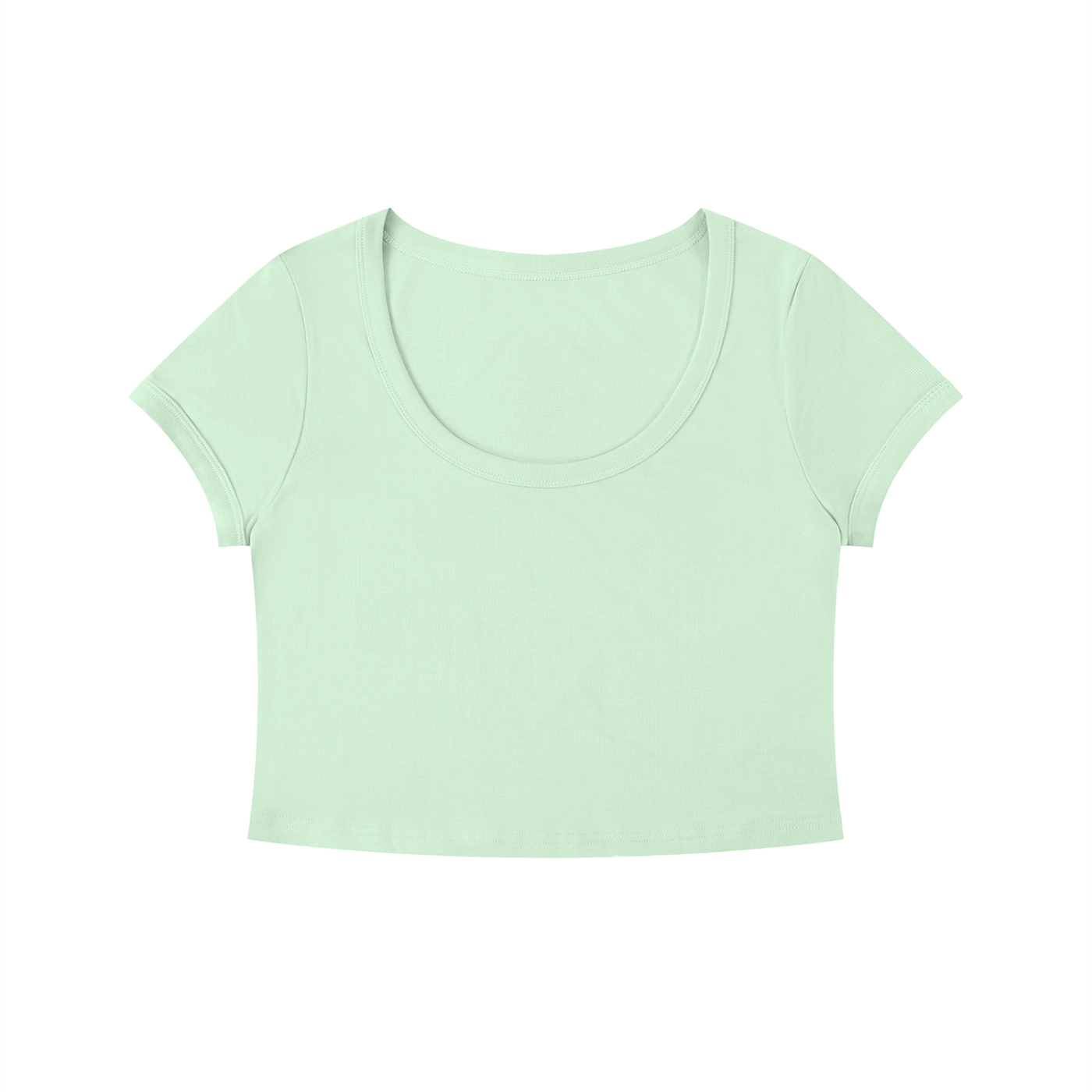 Solid Color Slim Crop T-Shirt