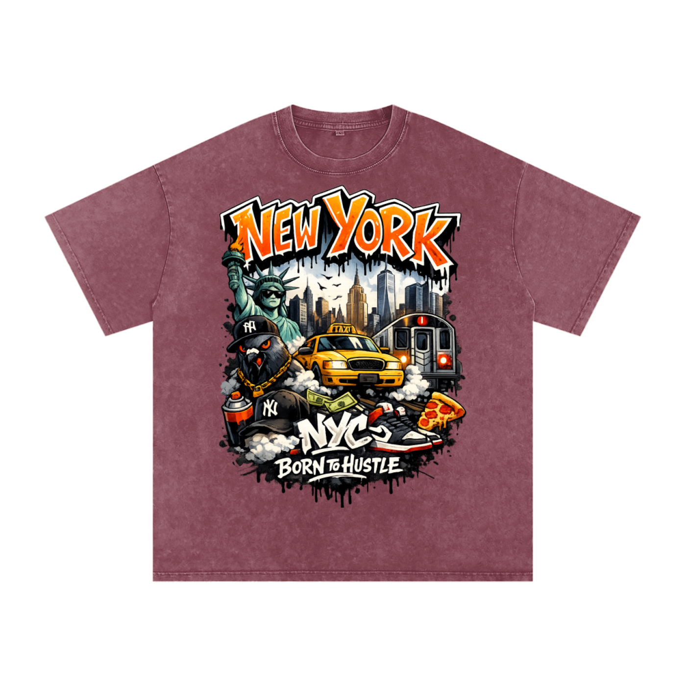 Snow Washed Oversized Cotton T-Shirt