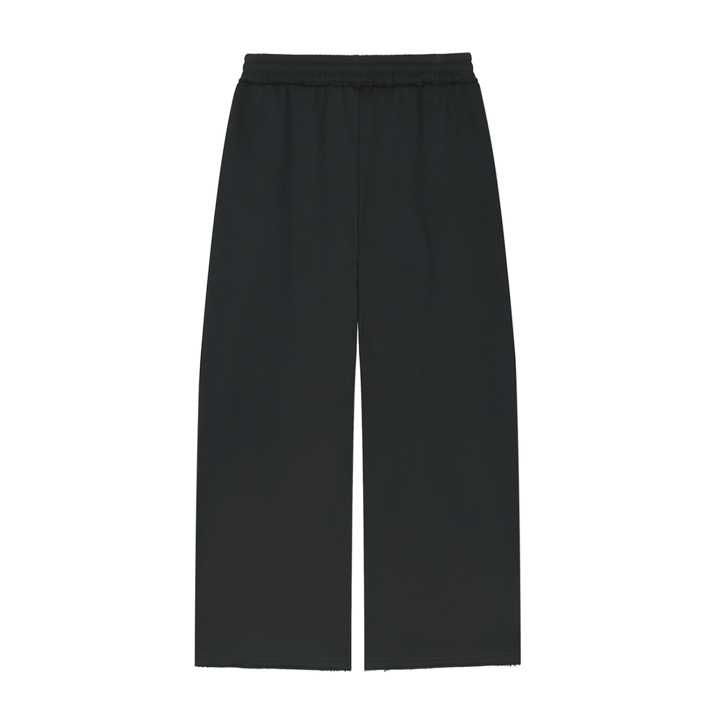 Customizable Initial Wide Raw Edge Sweatpants