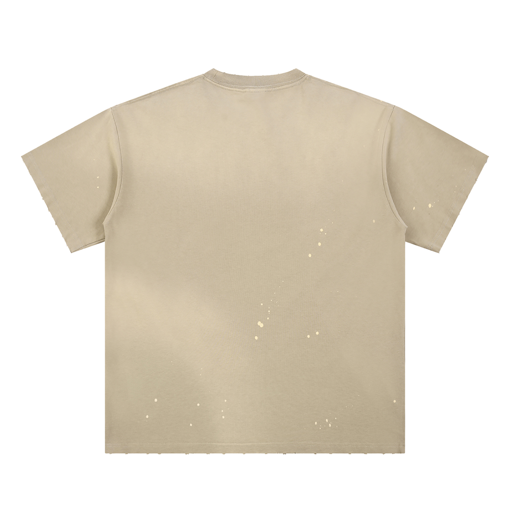 RM Hand-Frayed Sunfade Paint Splatter T-Shirt