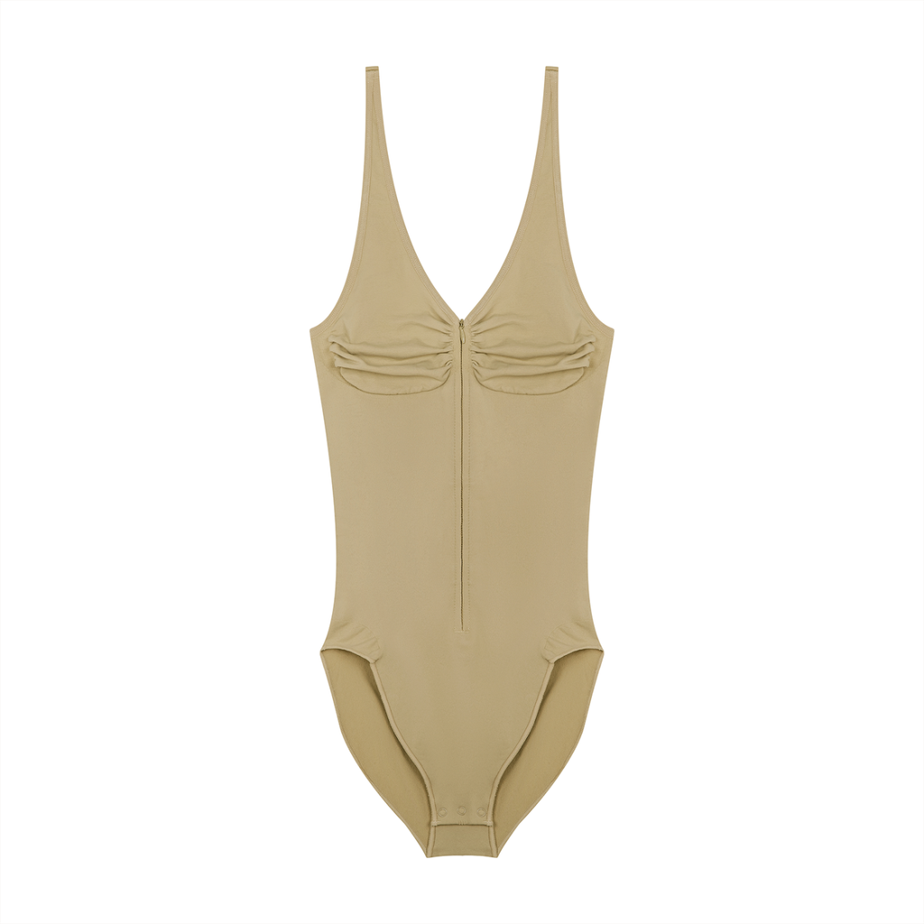 RM Full-Zip Ruched Bodysuit