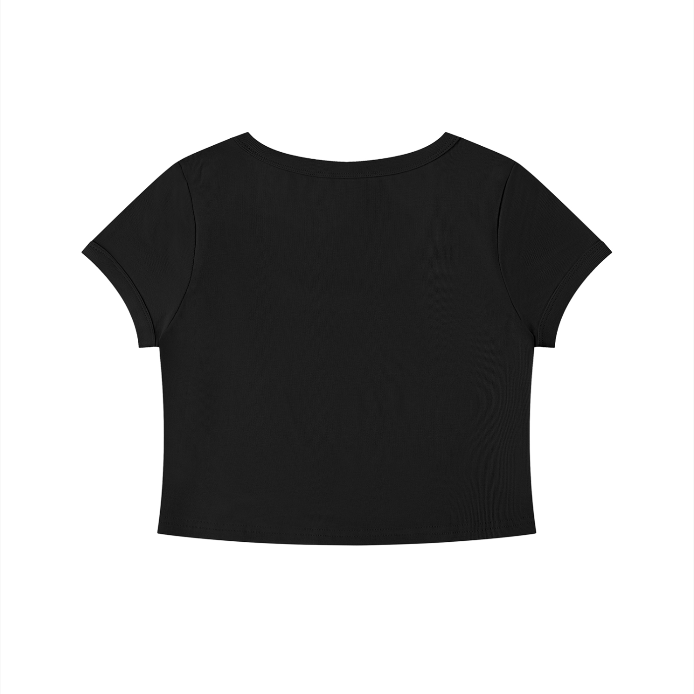 Solid Color Slim Crop T-Shirt