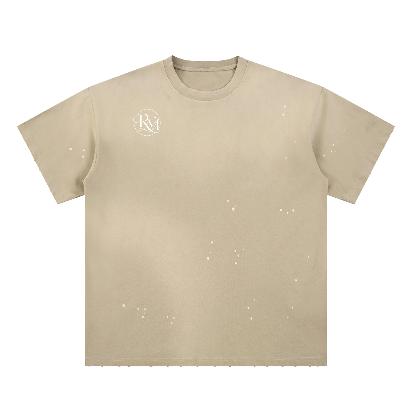 RM Hand-Frayed Sunfade Paint Splatter T-Shirt