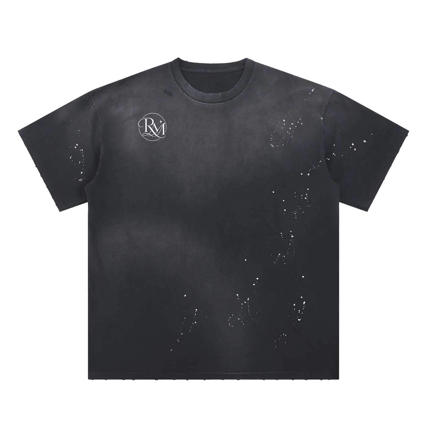 RM Hand-Frayed Sunfade Paint Splatter T-Shirt