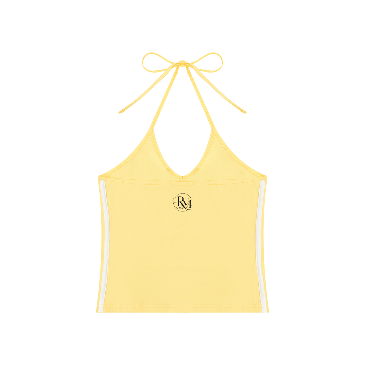 Women's Color Block Halter Crop Tank Top