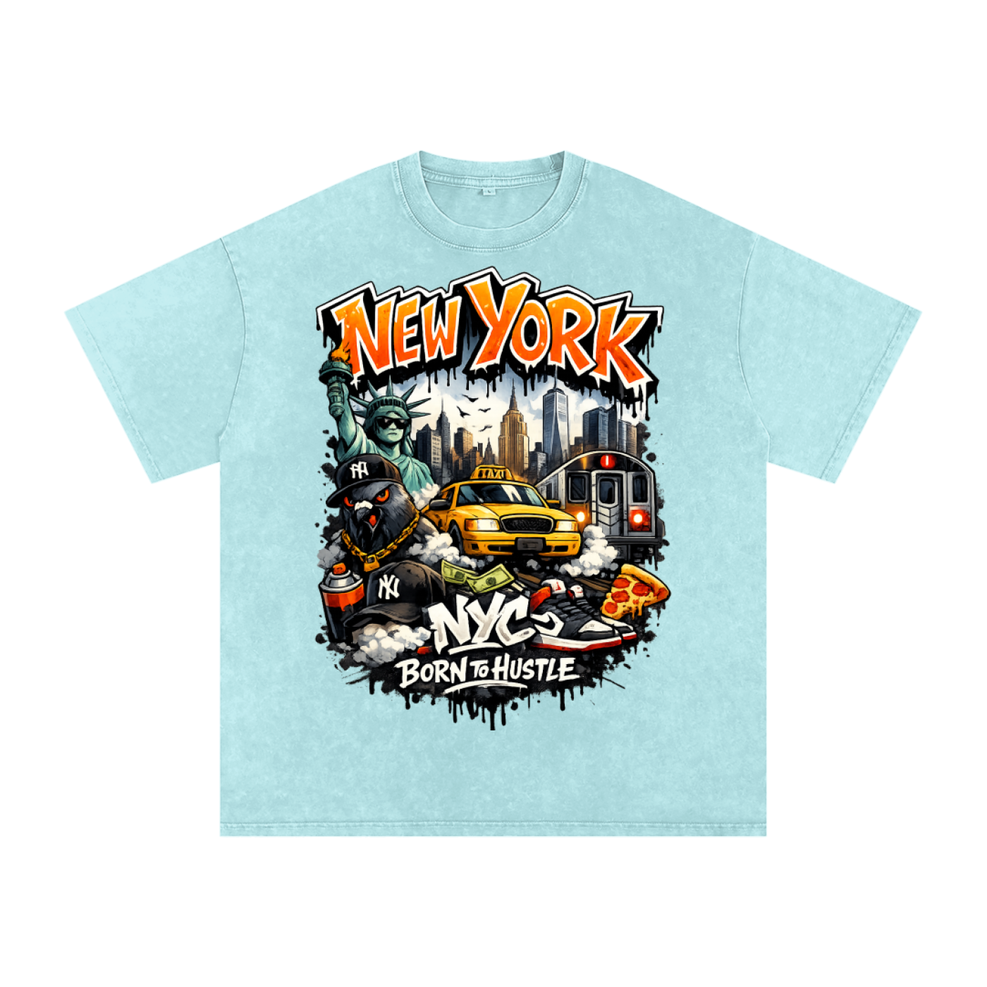 Snow Washed Oversized Cotton T-Shirt