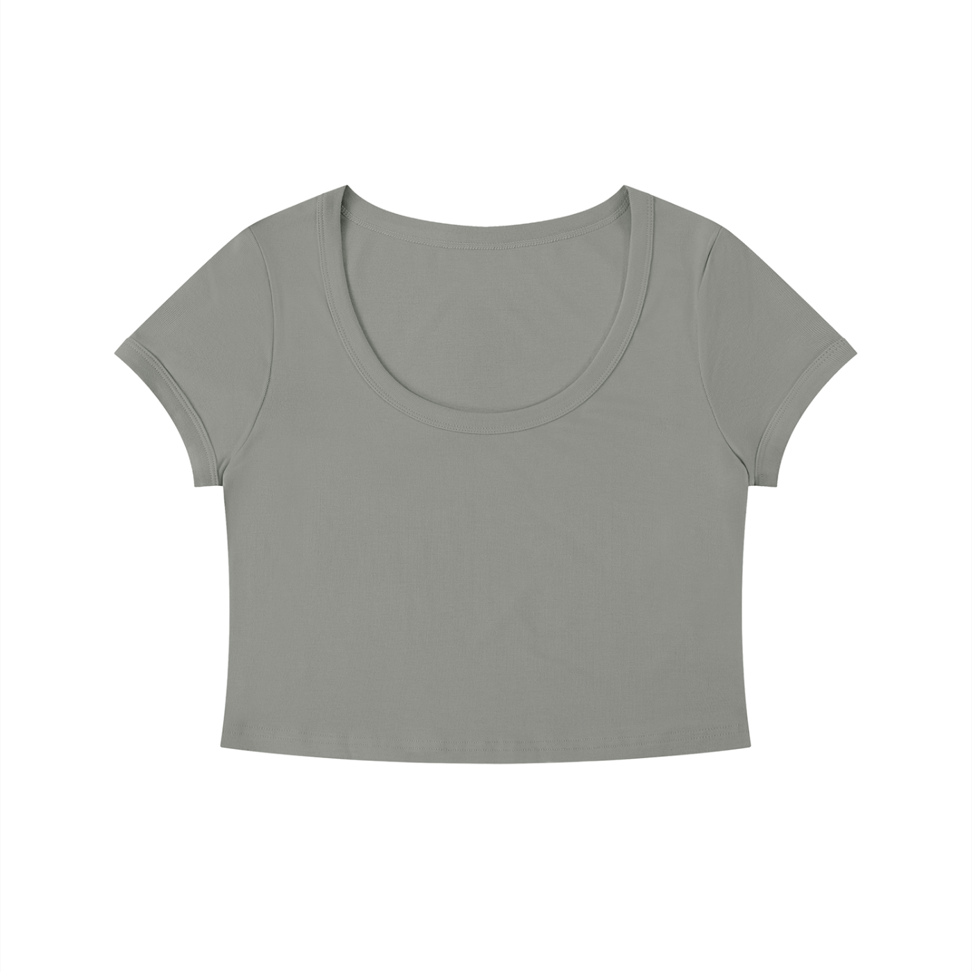 Solid Color Slim Crop T-Shirt