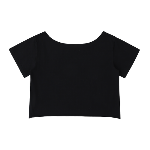 Domi Off-Shoulder Rolled Hem Cotton T-Shirt