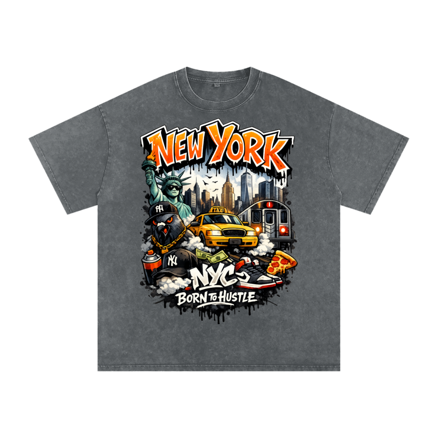 Snow Washed Oversized Cotton T-Shirt