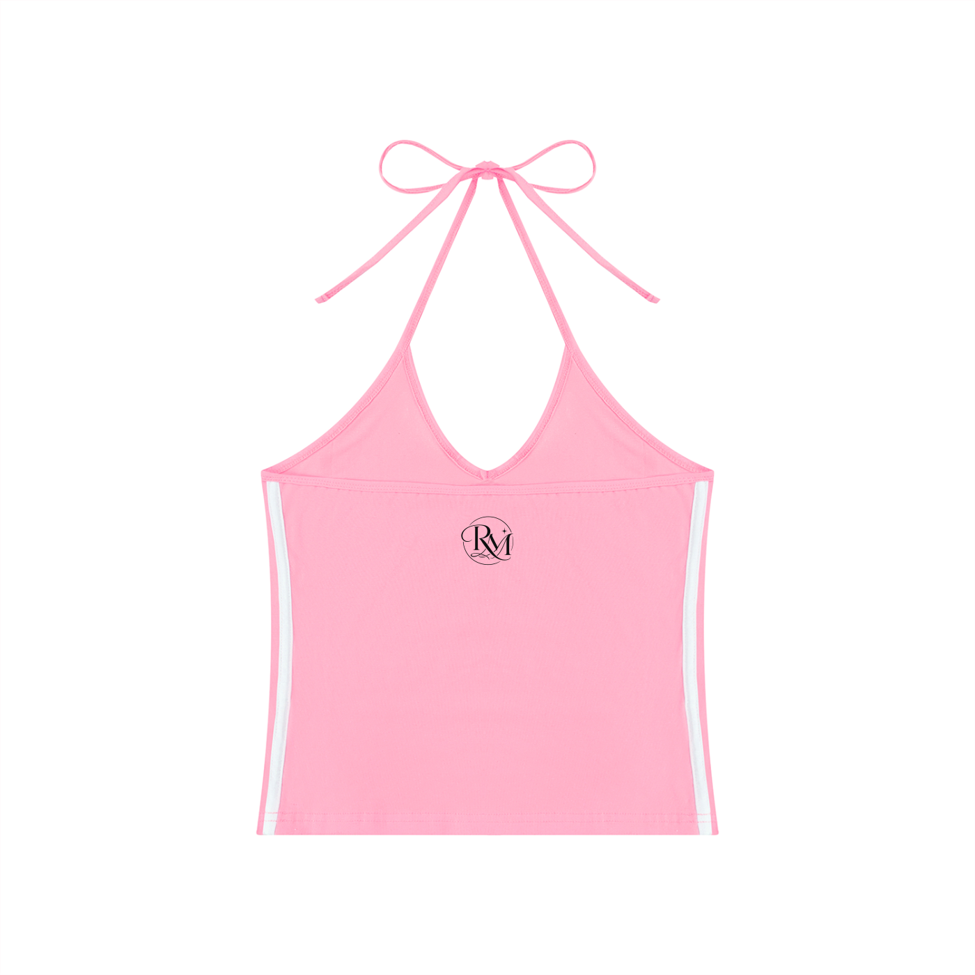 Women's Color Block Halter Crop Tank Top