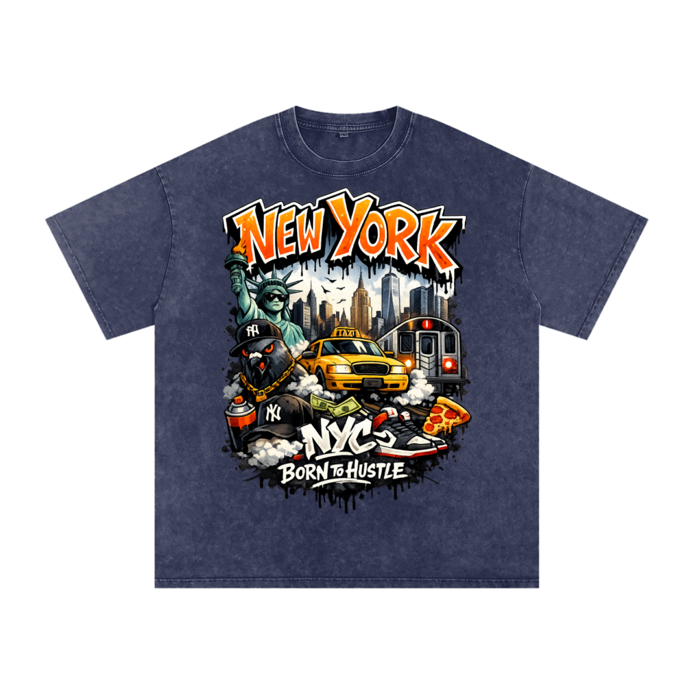 Snow Washed Oversized Cotton T-Shirt
