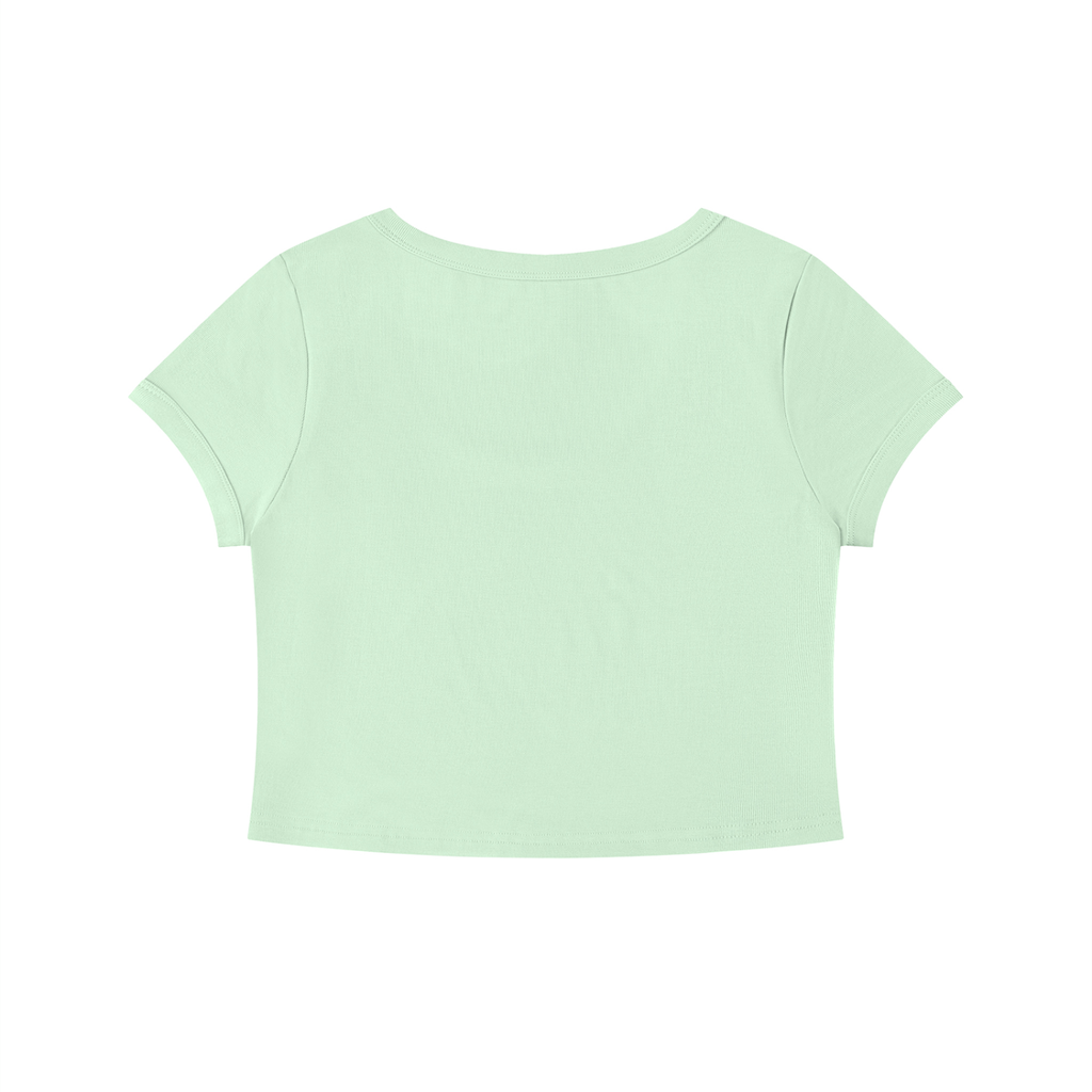 Solid Color Slim Crop T-Shirt